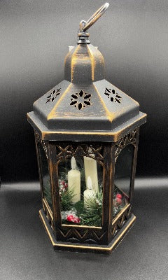 LED Deco Copper Lantern 30cm
