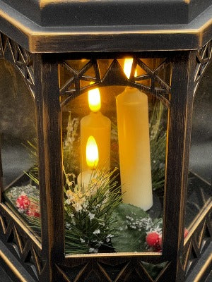 LED Deco Copper Lantern 30cm