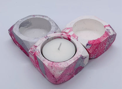 Tie dye effect T-light candle Holder
