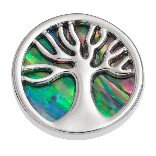 Natural Paua Shell Tree of Life Pin Badge