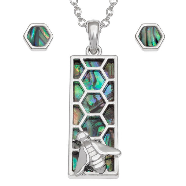 Natural Paua Shell Honeycomb Bee set