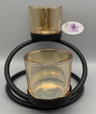 Iron Double votive candle holder