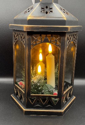 LED Deco Copper Lantern 30cm