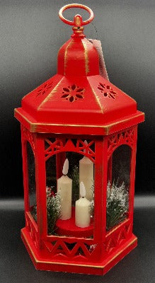 LED Deco Red Lantern 30cm