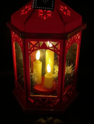 LED Deco Red Lantern 30cm