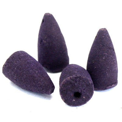 Fragranced Backflow incense cones.