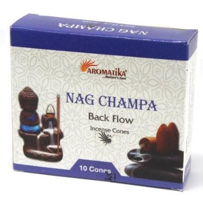 Fragranced Backflow incense cones.