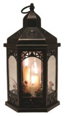LED Deco Copper Lantern 30cm