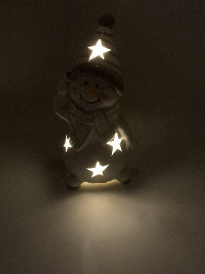 LED tall Snowman Gray