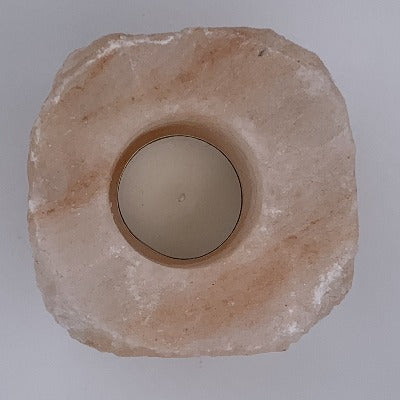 Large Himalayan pink salt candle holder