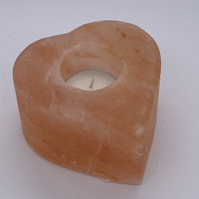 Himalayan pink salt heart candle holder