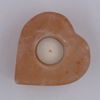 Himalayan pink salt heart candle holder