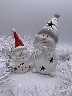 LED tall Snowman Gray