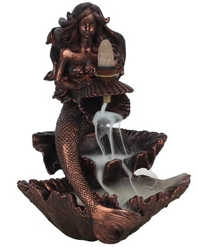 Bronze effect Mermaid back-flow Incense burner