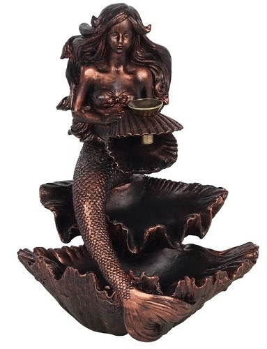 Bronze effect Mermaid back-flow Incense burner