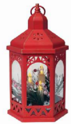 LED Deco Red Lantern 30cm