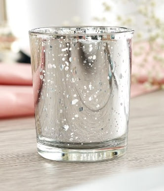 Silver Glass votive candle holder